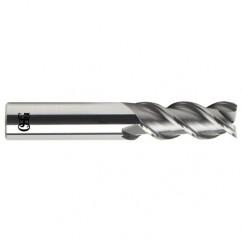 7/16 Dia. x 2-3/4 Overall Length 3-Flute .020 C/R Solid Carbide SE End Mill-Round Shank-Center Cutting-Uncoated - USA Tool & Supply