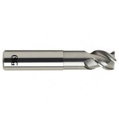 5/8 Dia. x 3-1/2 Overall Length 3-Flute .090 C/R Solid Carbide SE End Mill-Round Shank-Center Cutting-Uncoated - USA Tool & Supply