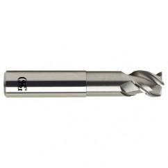 1/2 Dia. x 4 Overall Length 3-Flute .060 C/R Solid Carbide SE End Mill-Round Shank-Center Cutting-Uncoated - USA Tool & Supply