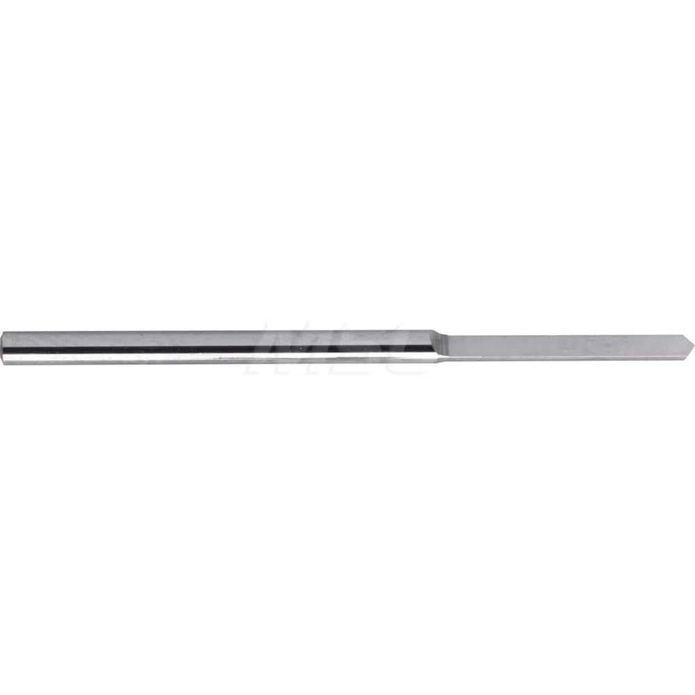 Gun Drill Bits; DrillType: Half-Round Single Lip Gun Drill; Drill Size (Inch): 0.0118; Drill Size (Metric): 0.300; Drill/Shank Material: Solid Carbide; Flute Length (Metric): 3.00; Depth of Cut (Metric): 3.00; Number of Flutes: 1; Coolant Hole Configurati