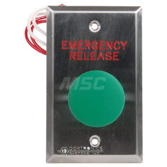 Pushbutton Switches; Switch Type: Push Button; Pushbutton Type: Mushroom Head; Pushbutton Shape: Round; Pushbutton Color: Green; Operator Illumination: NonIlluminated; Operation Type: Pneumatic; Amperage (mA): 10; Voltage: 125; Contact Form: DPST; Standar