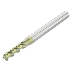 Corner Radius End Mill: 5/32″ Dia, 1/2″ LOC, 0.01″ Radius, 3 Flutes, Solid Carbide 2″ OAL, 3/16″ Shank Dia, 45 ° Helix, ANF Coated, Corner Radius End, Centercutting, Series A345R