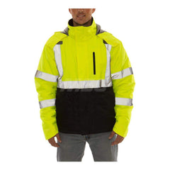 Jackets & Coats; Garment Style: Jacket; Size: Large; Gender: Unisex; Material: 300D PU Coated Polyester; Closure Type: Zipper; Seam Style: Stitched; Taped; Material Weight: 5.9 oz; Features: 2 in Silver Reflective Tape; Waterproof; Heat Retention; 2 Mic T
