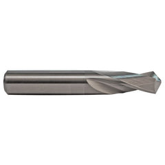 #20 Dia. × 0.161″ Shank × 3/4″ Flute Length × 2″ OAL, 3XD, 118°, Uncoated, 2 Flute, External Coolant, Round Solid Carbide Drill - USA Tool & Supply