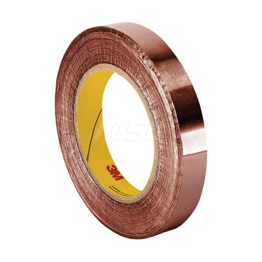 Duct Tape: 3″ Wide, 2.6 mil Thick, Copper Foil Acrylic Adhesive, 25 lb/in Tensile Strength