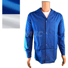 Smocks & Lab Coats; Garment Style: Smock; Material: Carbon; Size: Large; Color: Blue; Sleeve Length: 23; Closure Type: Snaps; Chest Size: 43; Closure Locaton: Front; Chest Size (Inch): 43; Closure Location: Front