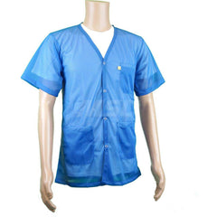 Smocks & Lab Coats; Garment Style: Smock; Material: Carbon; Size: 3X-Large; Color: Blue; Sleeve Length: 24; Closure Type: Snaps; Chest Size: 52; Closure Locaton: Front; Chest Size (Inch): 52; Closure Location: Front