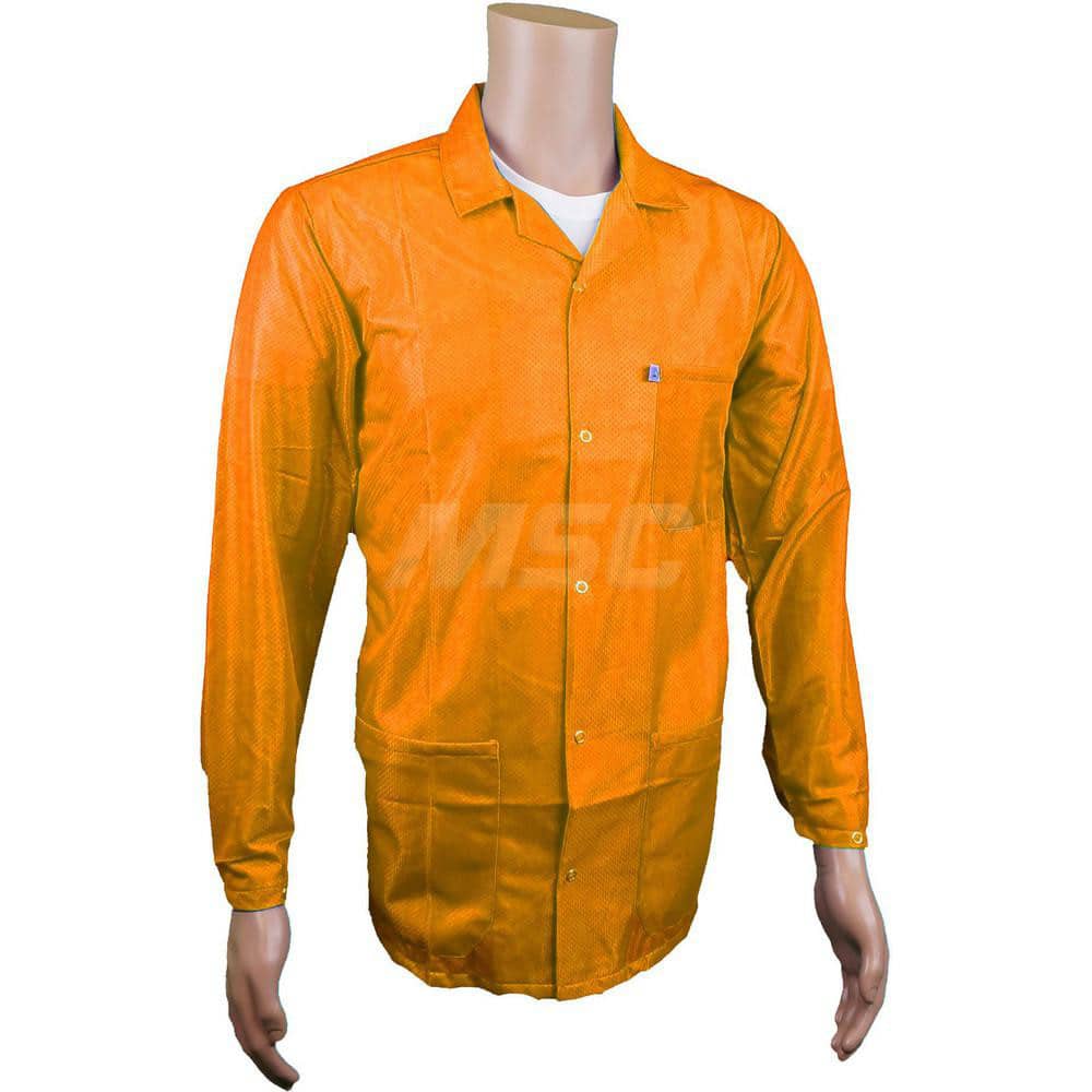 Smocks & Lab Coats; Garment Style: Smock; Material: Carbon; Size: Medium; Color: Orange; Sleeve Length: 23; Closure Type: Snaps; Chest Size: 40; Closure Locaton: Front; Features: Medium Weight; Chest Size (Inch): 40; Closure Location: Front