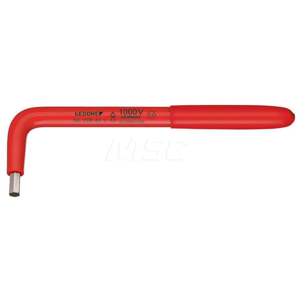 Hex Key: 4 mm Hex, Long Arm 120 mm OAL, Vanadium Steel