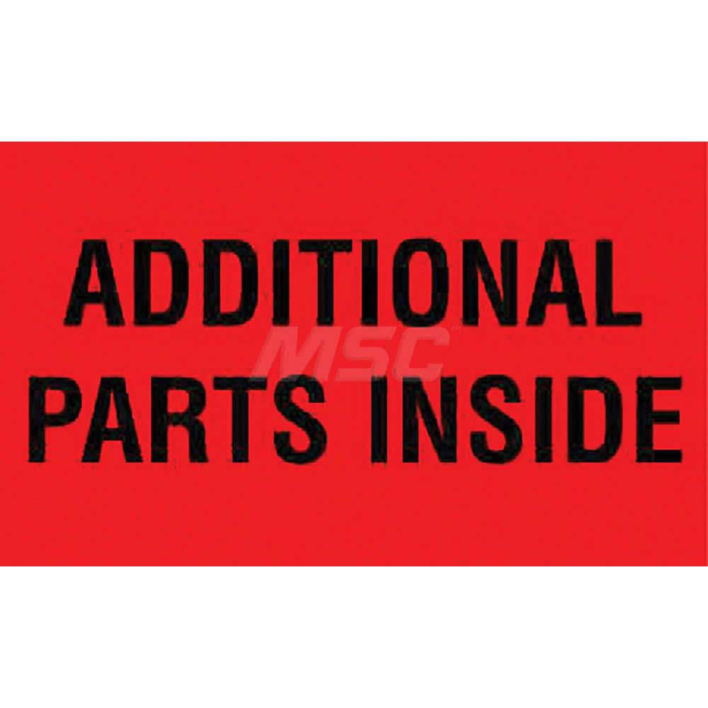 Shipping & DOT Label: ″Additional Parts Inside″, Rectangle, 5″ Wide, 3″ High Paper