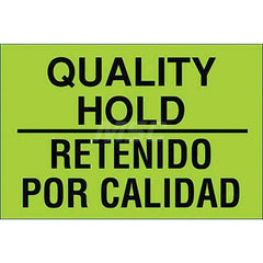 Inspection & Quality Label: ″Quality Hold/Retendo Por Calidad″, Rectangle, 3″ Wide, 2″ High Paper