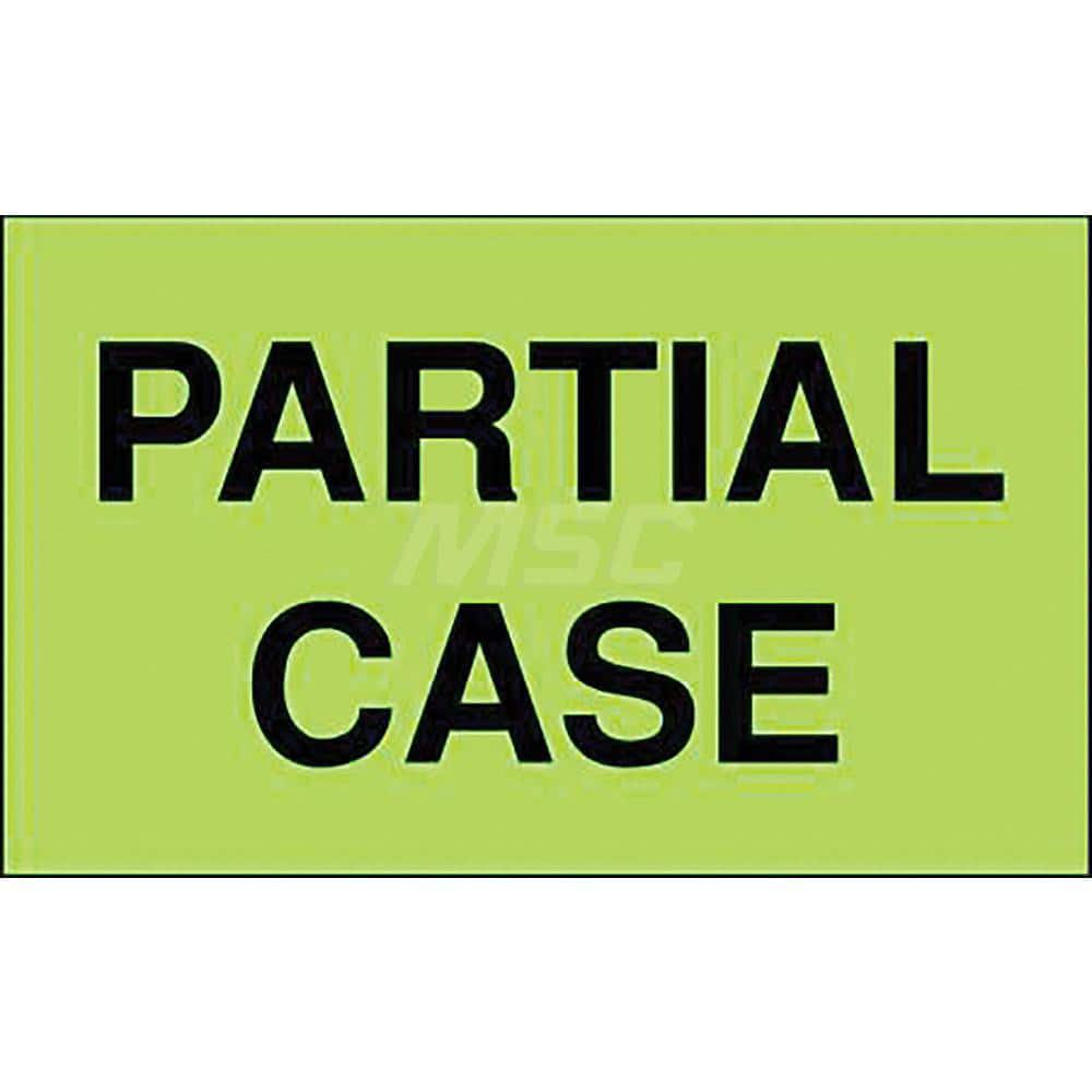 Inventory Control Label: ″Partial Case″, Rectangle, 5″ Wide, 3″ High Paper