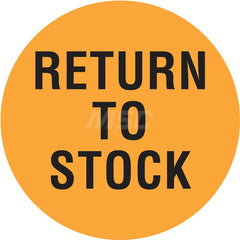 Inventory Control Label: ″Return to Stock″, Circle Paper