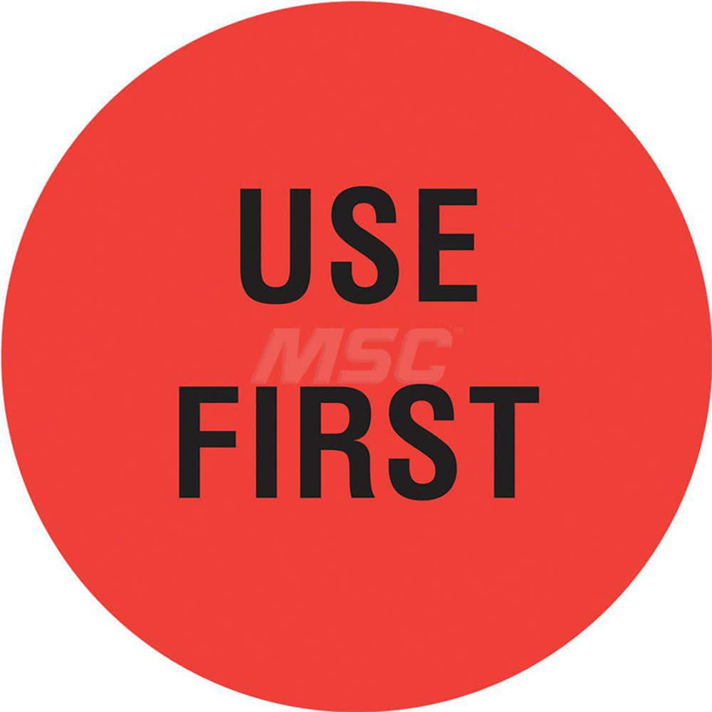 Inventory Control Label: ″Use First″, Circle Paper