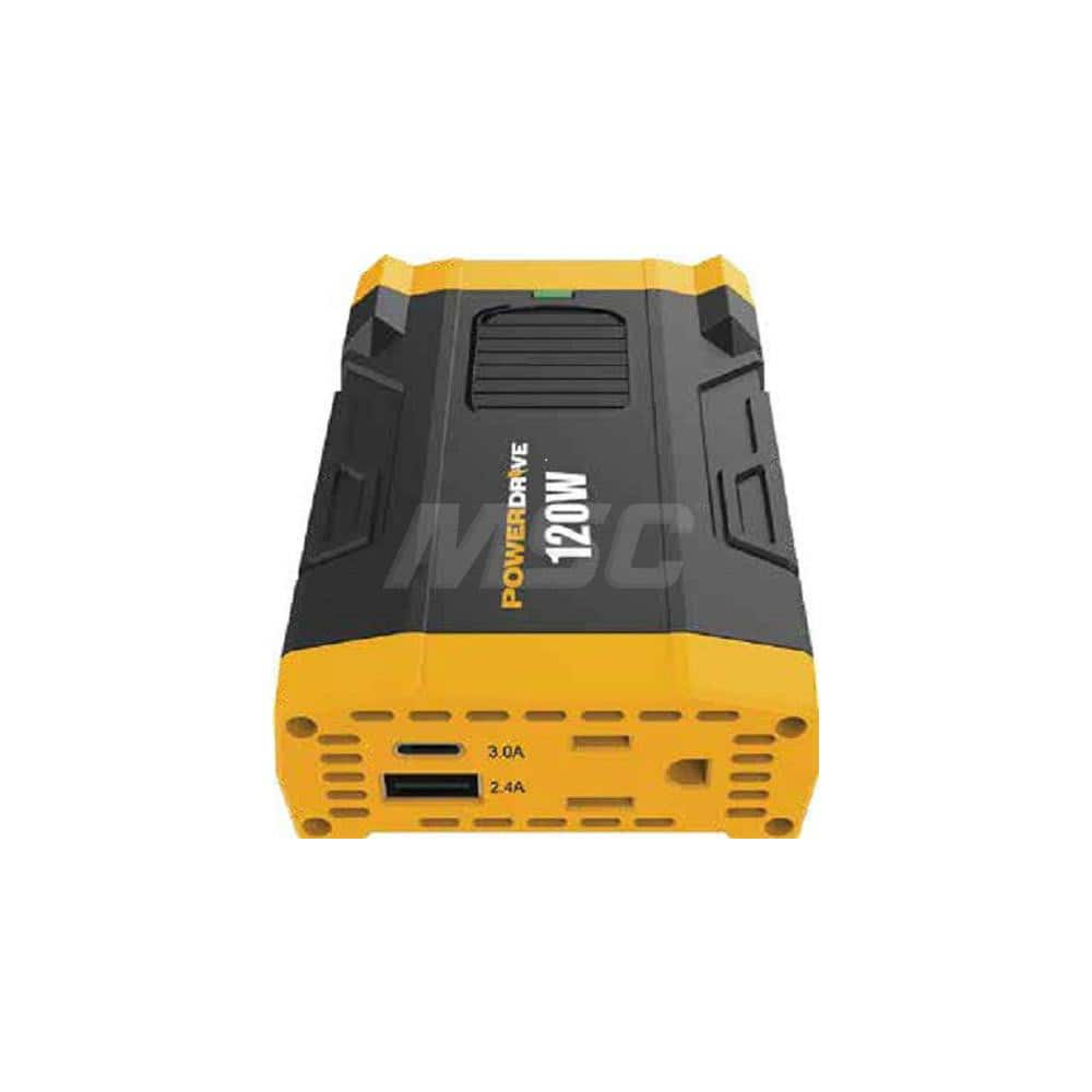 Power Inverters; Input Voltage: 12.00; Output Voltage: 120; Continuous Output Power: 120; Peak Output Power: 120; Maximum Input Current Rating: 12 V; Output Amperage: 10; Mounting Type: Plug In; Input Voltage: 12.00; Output Voltage: 120; Mount Type: Plug