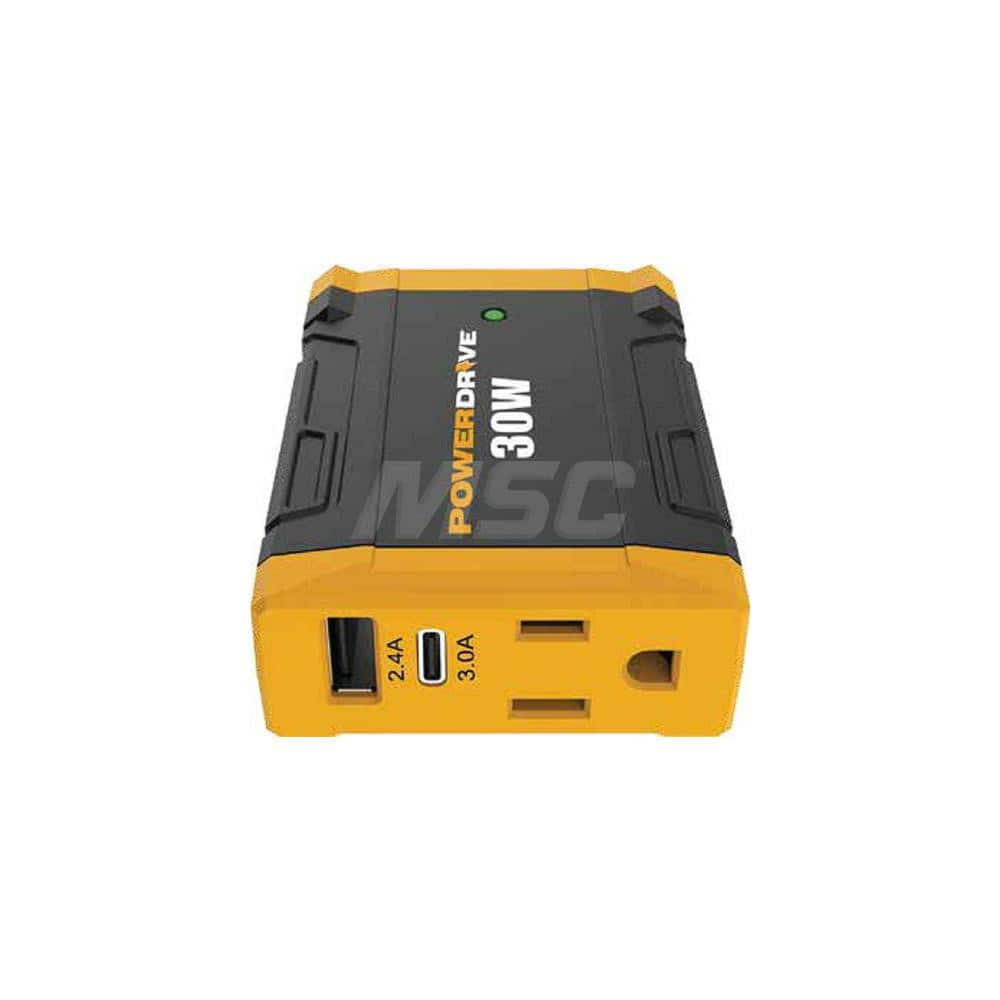 Power Inverters; Input Voltage: 12.00; Output Voltage: 30; Continuous Output Power: 30; Peak Output Power: 30; Maximum Input Current Rating: 12 V; Output Amperage: 2.5; Mounting Type: Plug In; Input Voltage: 12.00; Output Voltage: 30; Mount Type: Plug In;