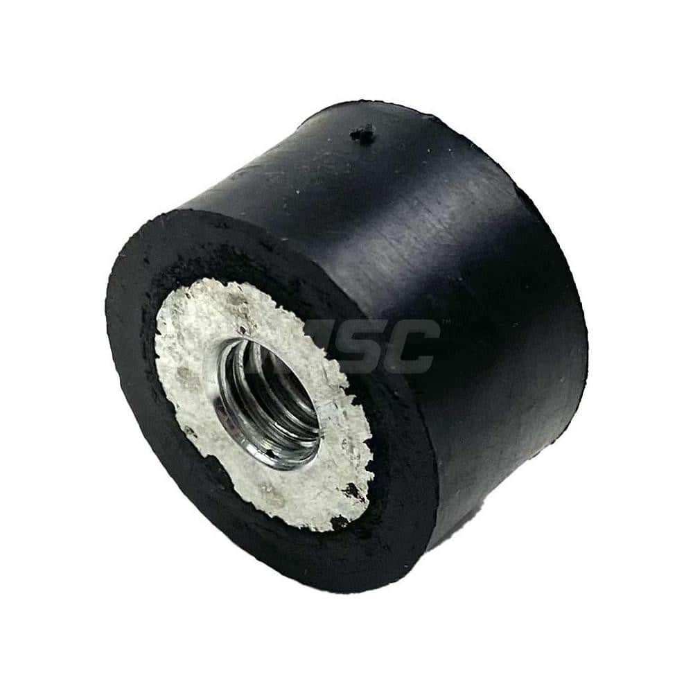 Vibration Isolators; Isolator Type: Plate/Plate; Maximum Load Capacity: 80.00; Insert Material: Zinc-Plated Steel; Isolator Material: Natural Rubber; Thread Size: 8 mm; Overall Width: 25; Overall Diameter: 25 mm; Overall Height: 15 mm; Thread Length: 0.00