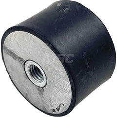 Vibration Isolators; Isolator Type: Plate/Plate; Maximum Load Capacity: 170.00; Insert Material: Zinc-Plated Steel; Isolator Material: Natural Rubber; Thread Size: 8 mm; Overall Width: 40; Overall Diameter: 40 mm; Overall Height: 25 mm; Thread Length: 0.0