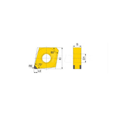 Turning Insert:  2QP-GNGA432 BX470,  Polycrystalline Cubic Boron Nitride Uncoated Finish,  Neutral,  1/2″ Inscribed Circle,  0.0310″ Corner Radius,  70.0 &deg N/A Diamond,  Series  GNGA