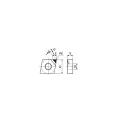 Turning Insert:  1QP-CNMM431 DX110,  Polycrystalline Diamond Uncoated Finish,  Neutral,  1/2″ Inscribed Circle,  0.0160″ Corner Radius,  80.0 &deg N/A Diamond,  Series  CNMM