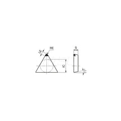 Turning Insert:  Q-TPGN321 BX330,  Polycrystalline Cubic Boron Nitride Uncoated Finish,  Neutral,  3/8″ Inscribed Circle,  0.0160″ Corner Radius,  60.0 &deg N/A Triangle,  Series  TPGN