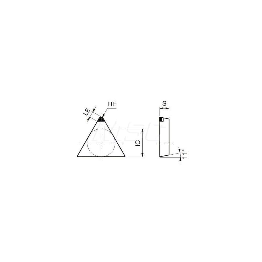 Turning Insert:  Q-TPGN222 BX330,  Polycrystalline Cubic Boron Nitride Uncoated Finish,  Neutral,  1/4″ Inscribed Circle,  0.0310″ Corner Radius,  60.0 &deg N/A Triangle,  Series  TPGN