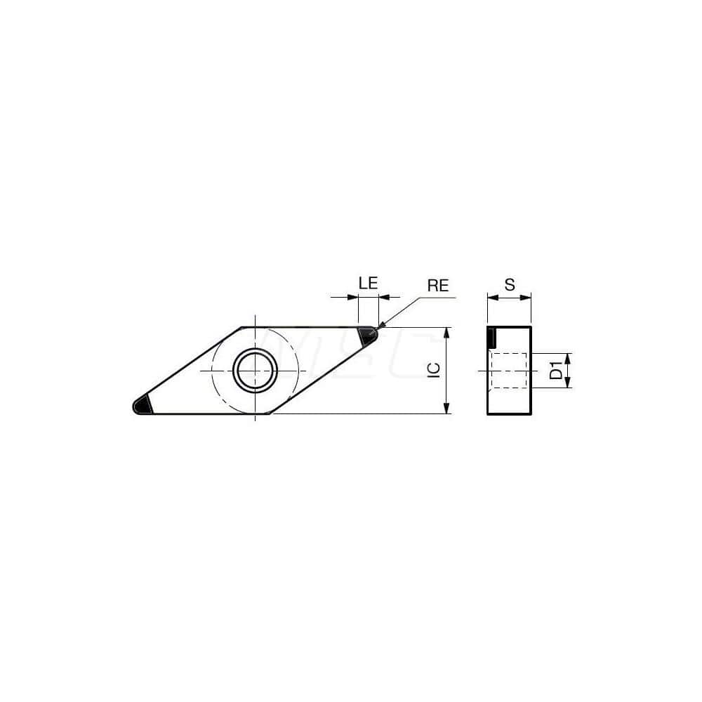 Turning Insert:  2QP-VNGA332-L BX330,  Polycrystalline Cubic Boron Nitride Uncoated Finish,  Neutral,  3/8″ Inscribed Circle,  0.0310″ Corner Radius,  35.0 &deg N/A Diamond,  Series  VNGA