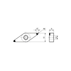 Turning Insert:  2QP-VNGA332-L BX330,  Polycrystalline Cubic Boron Nitride Uncoated Finish,  Neutral,  3/8″ Inscribed Circle,  0.0310″ Corner Radius,  35.0 &deg N/A Diamond,  Series  VNGA