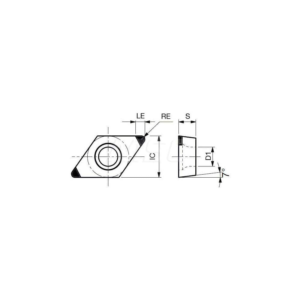 Turning Insert:  2QP-DCMW21.51 BX930,  Polycrystalline Cubic Boron Nitride Uncoated Finish,  Neutral,  1/4″ Inscribed Circle,  0.0160″ Corner Radius,  55.0 &deg N/A Diamond,  Series  DCMW