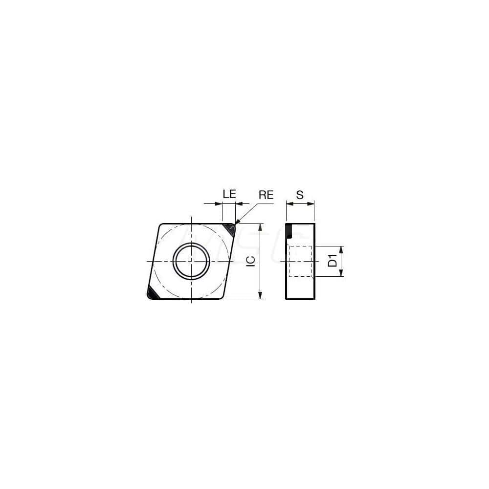 Turning Insert:  2QP-CNGA431-LC BXA20,  Polycrystalline Cubic Boron Nitride Coated Finish,  Neutral,  1/2″ Inscribed Circle,  0.0160″ Corner Radius,  80.0 &deg N/A Diamond,  Series  CNGA
