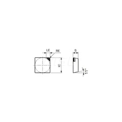 Turning Insert:  Q-SPGN322 BX330,  Polycrystalline Cubic Boron Nitride Uncoated Finish,  Neutral,  3/8″ Inscribed Circle,  0.0310″ Corner Radius,  90.0 &deg N/A Square,  Series  SPGN