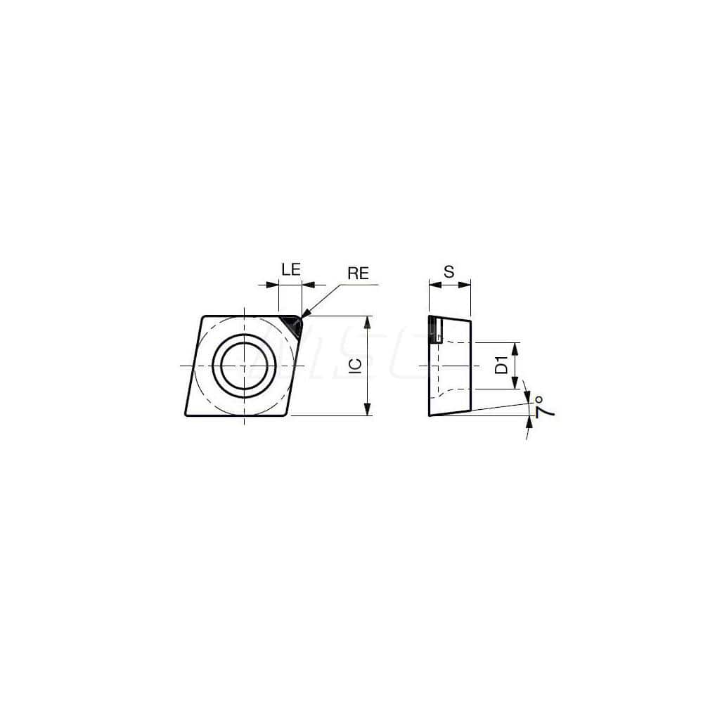 Turning Insert:  Q-CCMW32.51 BX330,  Polycrystalline Cubic Boron Nitride Uncoated Finish,  Neutral,  3/8″ Inscribed Circle,  0.0160″ Corner Radius,  80.0 &deg N/A Diamond,  Series  CCMW