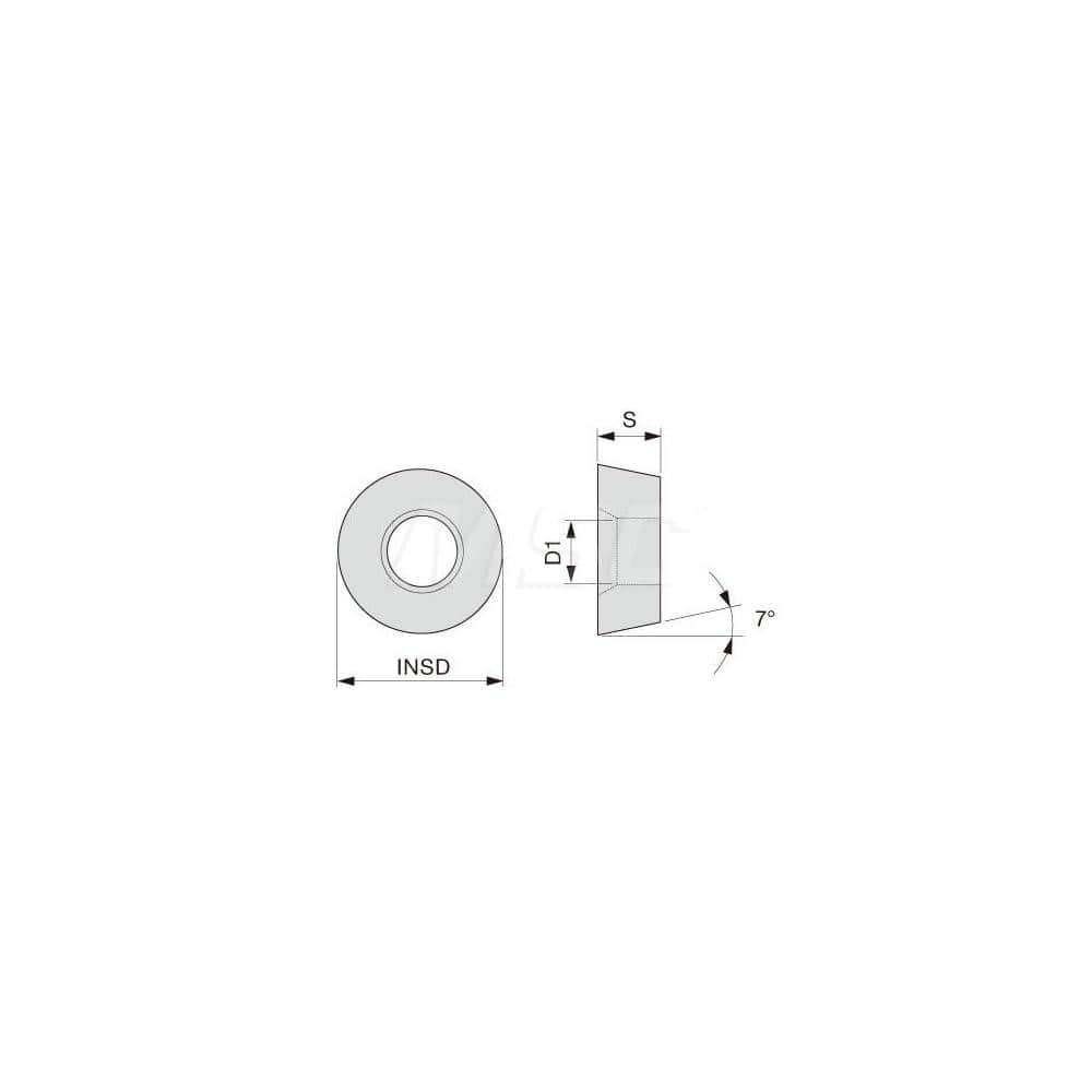 Turning Insert:  RCMT2507M0-RS T9225,  Solid Carbide TiCN, Al2O3 & TiN Finish,  Neutral,  0.4920″ Corner Radius,  0.0 &deg N/A Round,  Series  RCMT