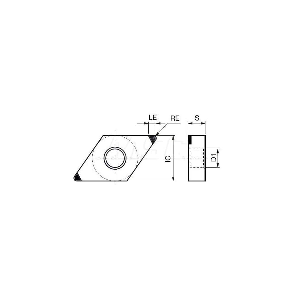 Turning Insert:  2QP-DNGA431-E BX815,  Polycrystalline Cubic Boron Nitride Uncoated Finish,  Neutral,  1/2″ Inscribed Circle,  0.0160″ Corner Radius,  55.0 &deg N/A Diamond,  Series  DNGA