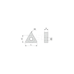Turning Insert:  TNGA221 TH10,  Solid Carbide Uncoated Finish,  Neutral,  1/4″ Inscribed Circle,  0.0160″ Corner Radius,  60.0 &deg N/A Triangle,  Series  TNGA