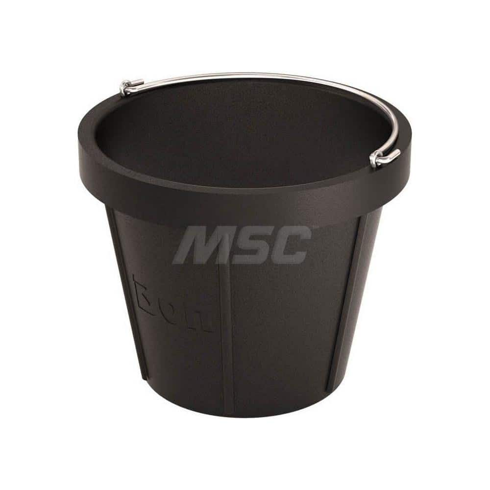 Buckets & Pails; Capacity: 8.00 qt; Bucket Material: Rubber; Lid Type: Open Head; Style: Pail; Color: Black; Overall Height (Decimal Inch): 8.9000