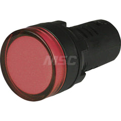 Pilot & Indicator Lights; Pilot/Indicator Light Type: Indicating Light; Lamp Type: LED; Lens Color: Red; Connector Type: Screw Terminal; Voltage: 120VAC/DC; Overall Length (Decimal Inch): 2.05000; Overall Length (mm): 52; Overall Width/Diameter (Decimal I