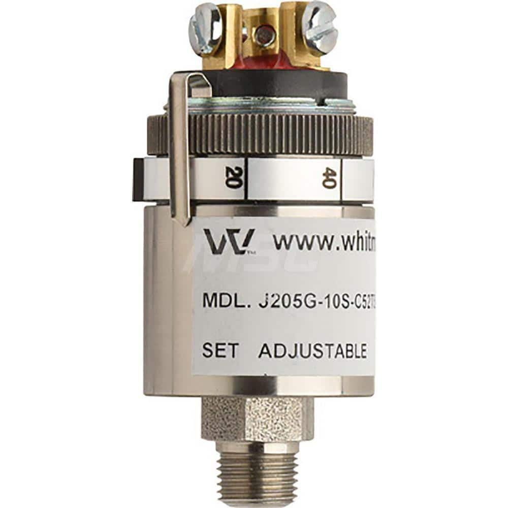 Pressure, Vacuum & Compound Switches; Type: Compact, Cylindrical Pressure Switch; High Pressure Switch with Low Pressure Set Points; Thread Size: 1/8; Voltage: 115VAC / 28 VDC; Thread Type: NPT Male; Amperage: 1.0000; Electrical Connection: Screw Terminal