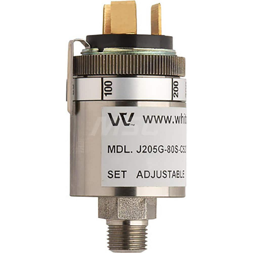 Pressure, Vacuum & Compound Switches; Type: High Pressure Vacuum Switch; Thread Size: 1/8; Voltage: 115VAC / 28 VDC; Thread Type: NPT Male; Amperage: 1.0000; Electrical Connection: 1/4in Male Spade Terminals; Wetted Parts Material: 316 Stainless Steel; Re