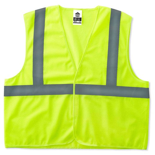 8205HL L/ XL Econo 2 Hook & Loop Lime Vest - USA Tool & Supply