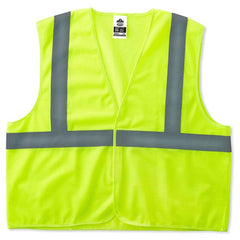 8205HL 4 XL/5 XL Econo 2 Hook & Loop Lime Vest - USA Tool & Supply