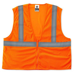 8205Z L/ XL Econo 2 Zipper Orange Vest - USA Tool & Supply