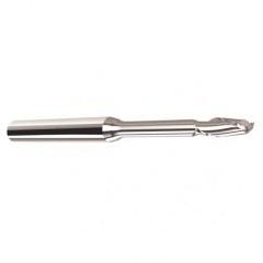 3mm Dia. - 3mm LOC - 57mm OAL - .15mm C/R  2 FL Carbide End Mill with 30mm Reach - Uncoated - USA Tool & Supply