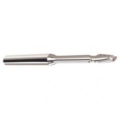 3mm Dia. - 3mm LOC - 57mm OAL - .25mm C/R  2 FL Carbide End Mill with 25mm Reach - Uncoated - USA Tool & Supply