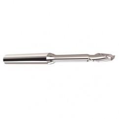 2mm Dia. - 2.5mm LOC - 38mm OAL - .25mm C/R  2 FL Carbide End Mill with 25mm Reach - Uncoated - USA Tool & Supply