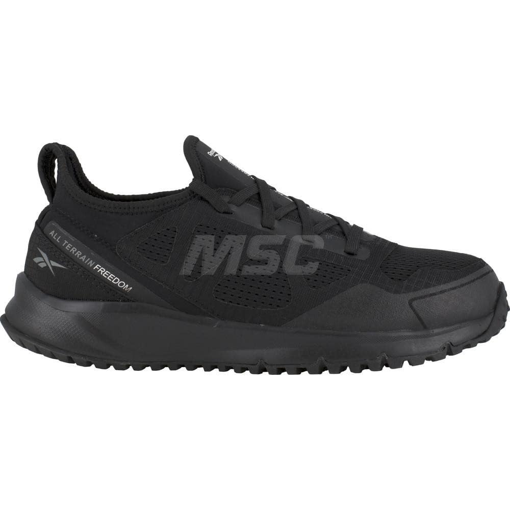 Work Boot: Size 11.5, Mesh, Steel Toe Black, Wide Width, Non-Slip Sole