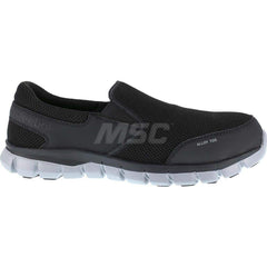 Work Boot: Size 8, Microfiber, Alloy Toe Black, Medium Width, Non-Slip Sole