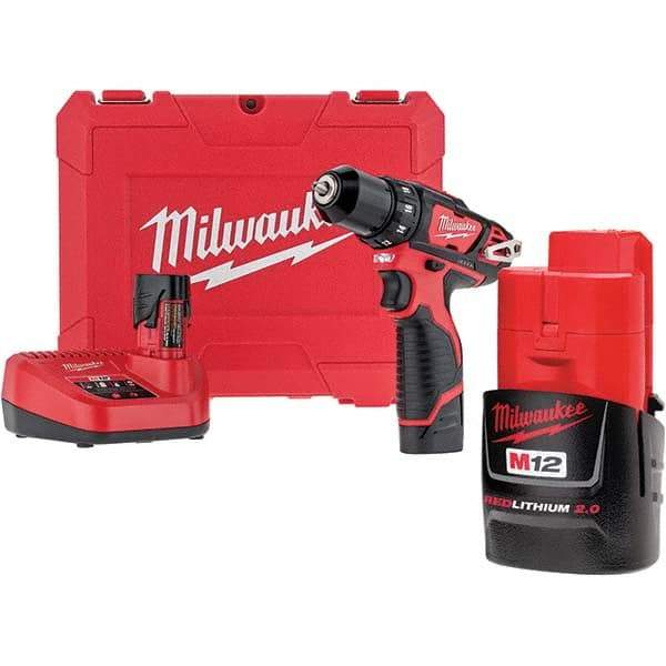 Milwaukee Tool - Cordless Drills Battery Voltage: 12 Battery Chemistry: Lithium-Ion - USA Tool & Supply