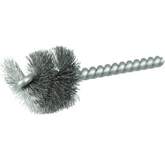 1-1/8″ Power Tube Brush, .008″ Stainless Steel Wire Fill, 1″ Brush Length - USA Tool & Supply