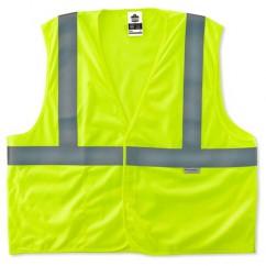 8255HL 4/5XL LIME TREATED POLY VEST - USA Tool & Supply